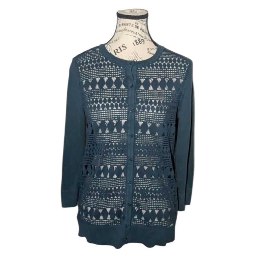 LOFT Outlet Pointelle Knit Cardigan, Size Small